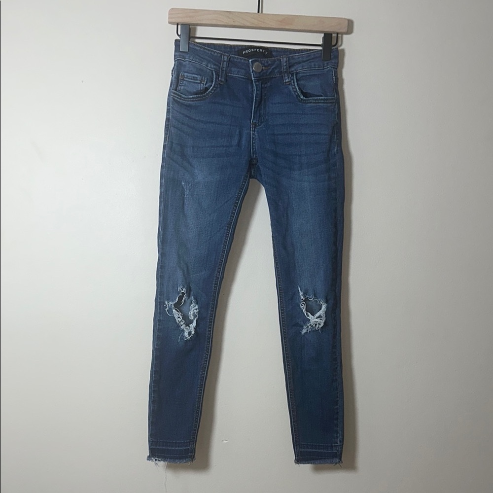 Prosperity Distressed Blue Skinny Jeans Women's Waist Size 25 Petite